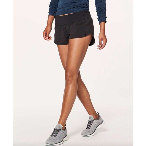Lululemon Speed Up Short 2.5" 4 Black Swift Athletic Activewear Athleisure Stret - Picture 1 of 8
